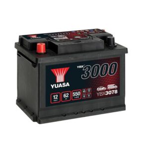571 9100000005713 YBX3078 BATTERIA YUASA YBX3078 12V 62AH 550A DIM.(MM) 243X175X175H BOX L2 SX